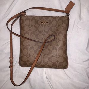 COACH messenger crossbody purse; signature canvas
